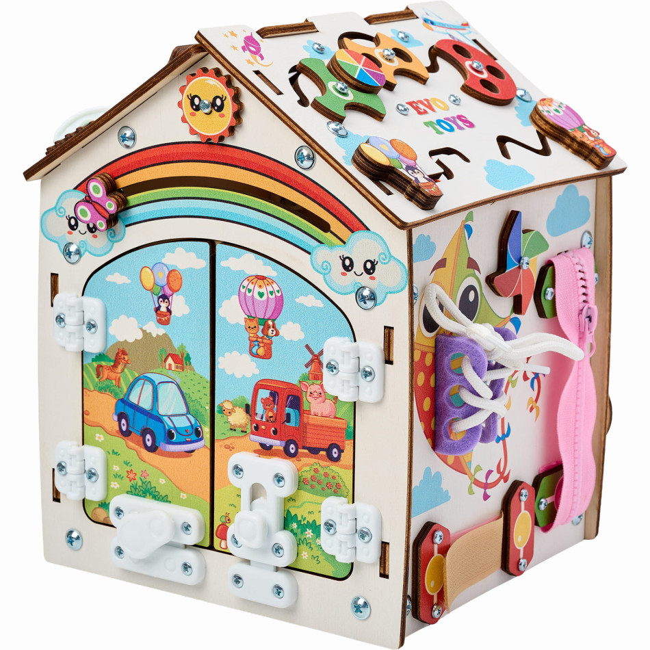 Бизиборд домик развивающий Лапки мини 20х25 см
